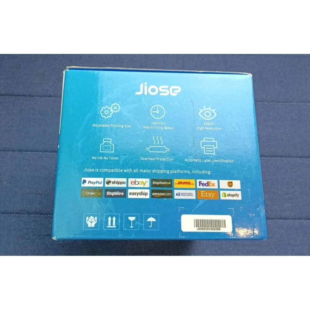 Jiose Label Printer White 203 DPI 180mm/s, Thermal Printer